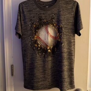 Tek Gear Charcoal Baseball Graphic Kids Tee